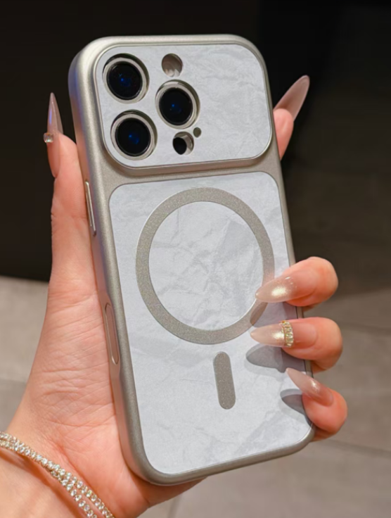 Estuche Craquelado para Iphone - 17 PRO MAX Blanco