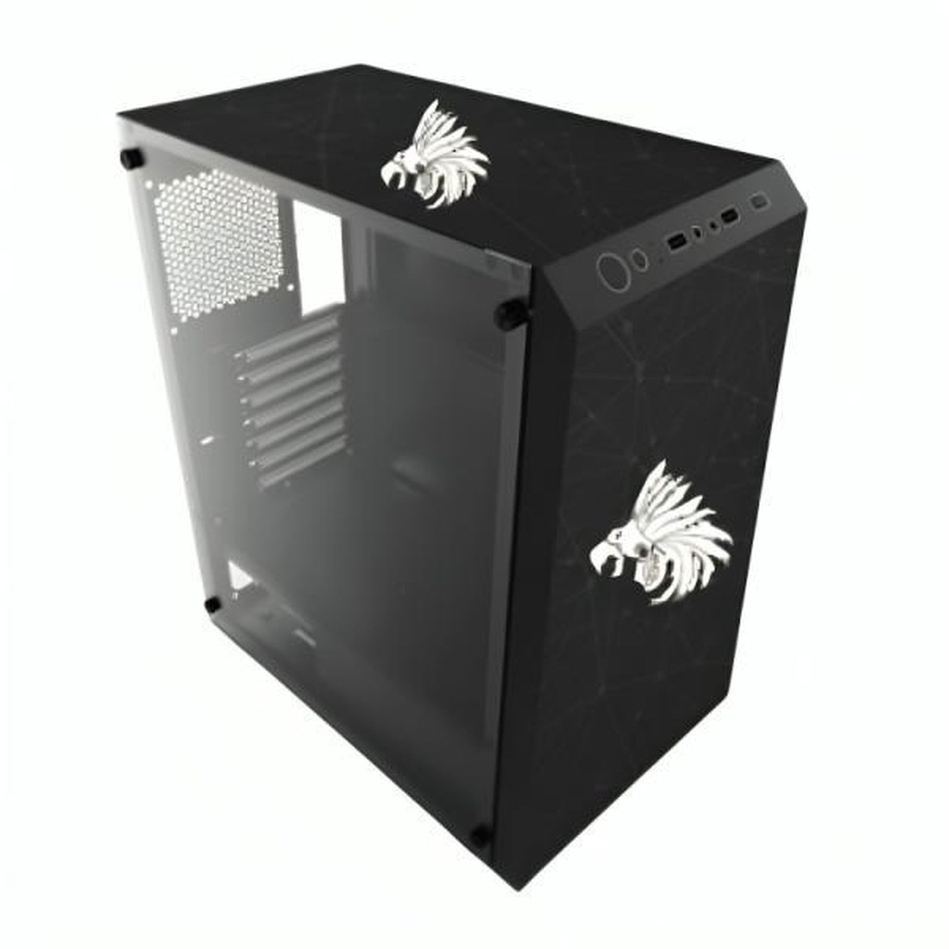 Case gaming RGB Eagle Warrior CG01W8RA001C mid tower sin ventilación incluida con vidrio lateral