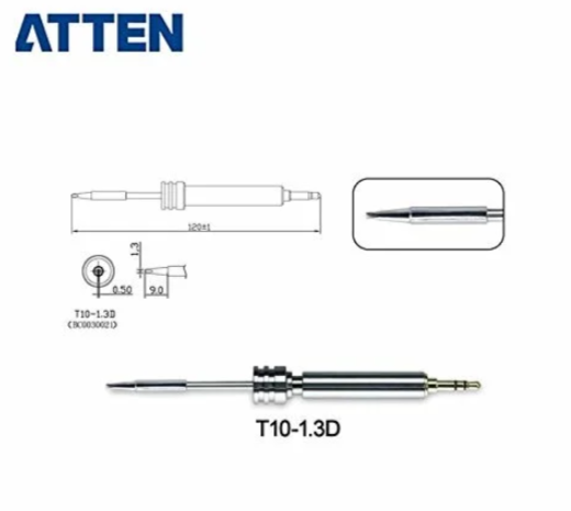 Punta para Cautin Gt-2010+ T10 Atten - 1.3d