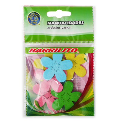Barrilito Calcomania de Madera Flores WS012 8 Piezas