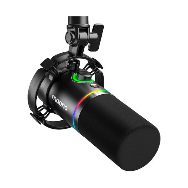 Micrófono Gaming RGB Maono PD200X USB / USB-C / Xlr Dinámico Dual - Negro