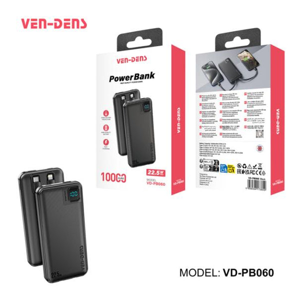Bateria de Emergencia VD-PB060 10.000mah Ven Dens - Negra