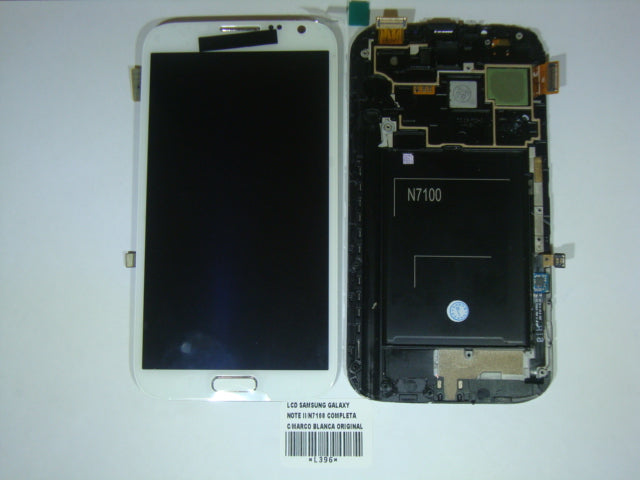 LCD Pantalla Samsung Galaxy Note 2 II N7100 Completa - Blanca con Marco