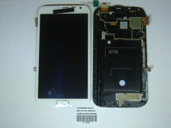 LCD Pantalla Samsung Galaxy Note 2 II N7100 Completa - Blanca con Marco