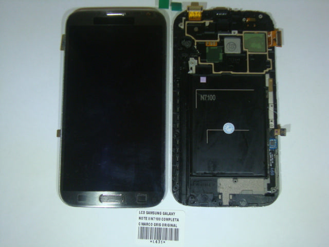 LCD Pantalla Samsung Galaxy Note 2 II N7100 Completa - Gris con Marco
