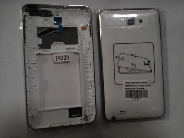 Tapa Samsung Galaxy Note 1 N7000 I9220 - Blanca con Marco