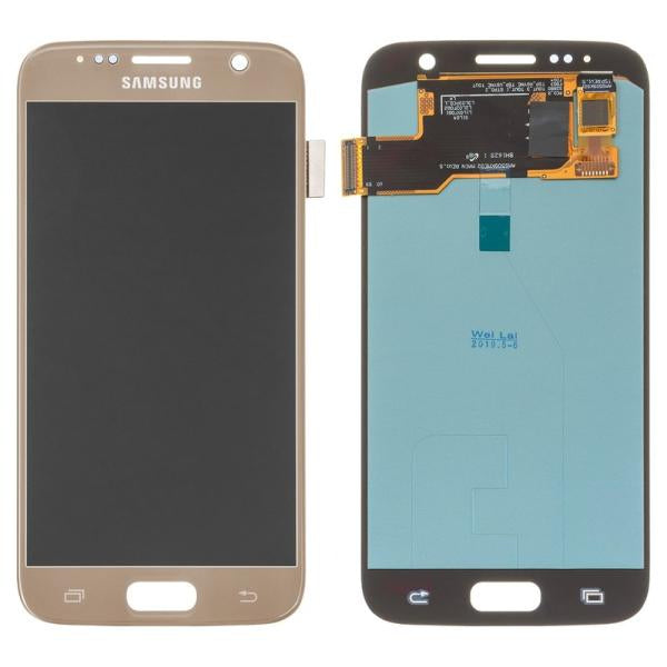 LCD Pantalla Samsung Galaxy S7 G930 G930FD G930w8 G930F Completa Original - Dorada Sin Marco