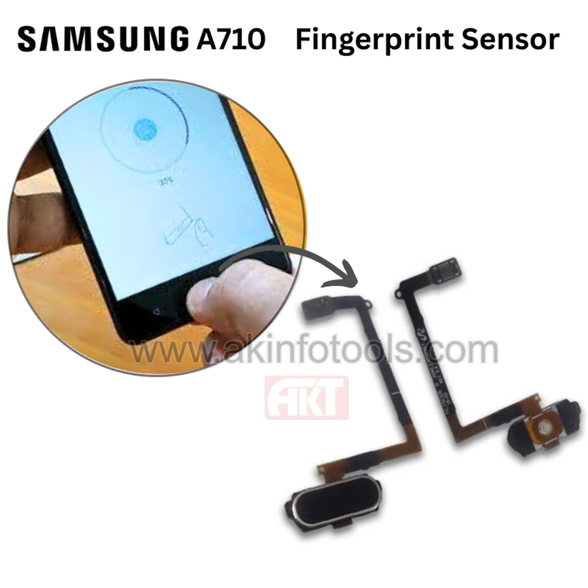 Flex Boton Home Sensor Huella Samsung Galaxy A7(2016)a710 - Blanco Imagen principal del producto