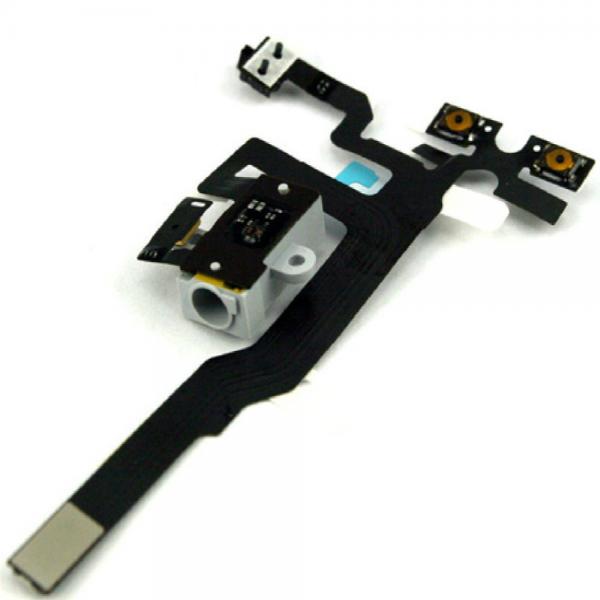Flex Jack Audio Volumen Micrófono Iphone 4GS 4S A1387 Blanco