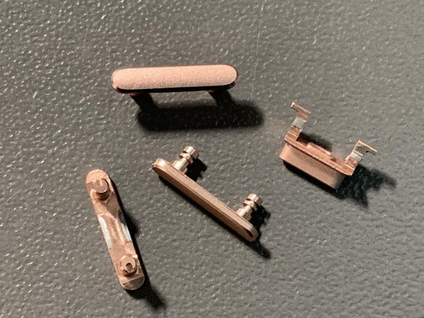 Juego Botones Laterales Volumen Silencio Bloqueo Encendido Iphone 7G 4.7 A1660 A1778 - Rosado Metal
