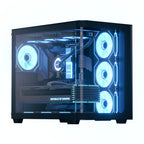 Case Gaming RGB Aerocool P500C-G-BK-V1 Mid Tower Ventiladores 4 de 120MM con Vidrio Lateral y Frontal Accm-pn01043.11 - Negro