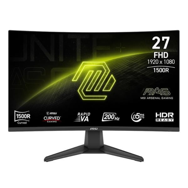 MONITOR GAMING MSI MAG 276CF E20 27"  CURVO 1920 X 1080  200 HZ  ANTI-GLARE  HDMI Y DP  9S6-3CE11M-026