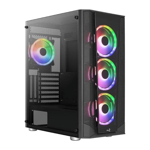 Case Gaming RGB Aerocool Tern Mini Mini Tower Ventiladores 4 de 120MM con Vidrio Lateral y Malla Frontal Tern MINI-G-BK-V1 Accs-es04043.11 - Negro Imagen principal del producto