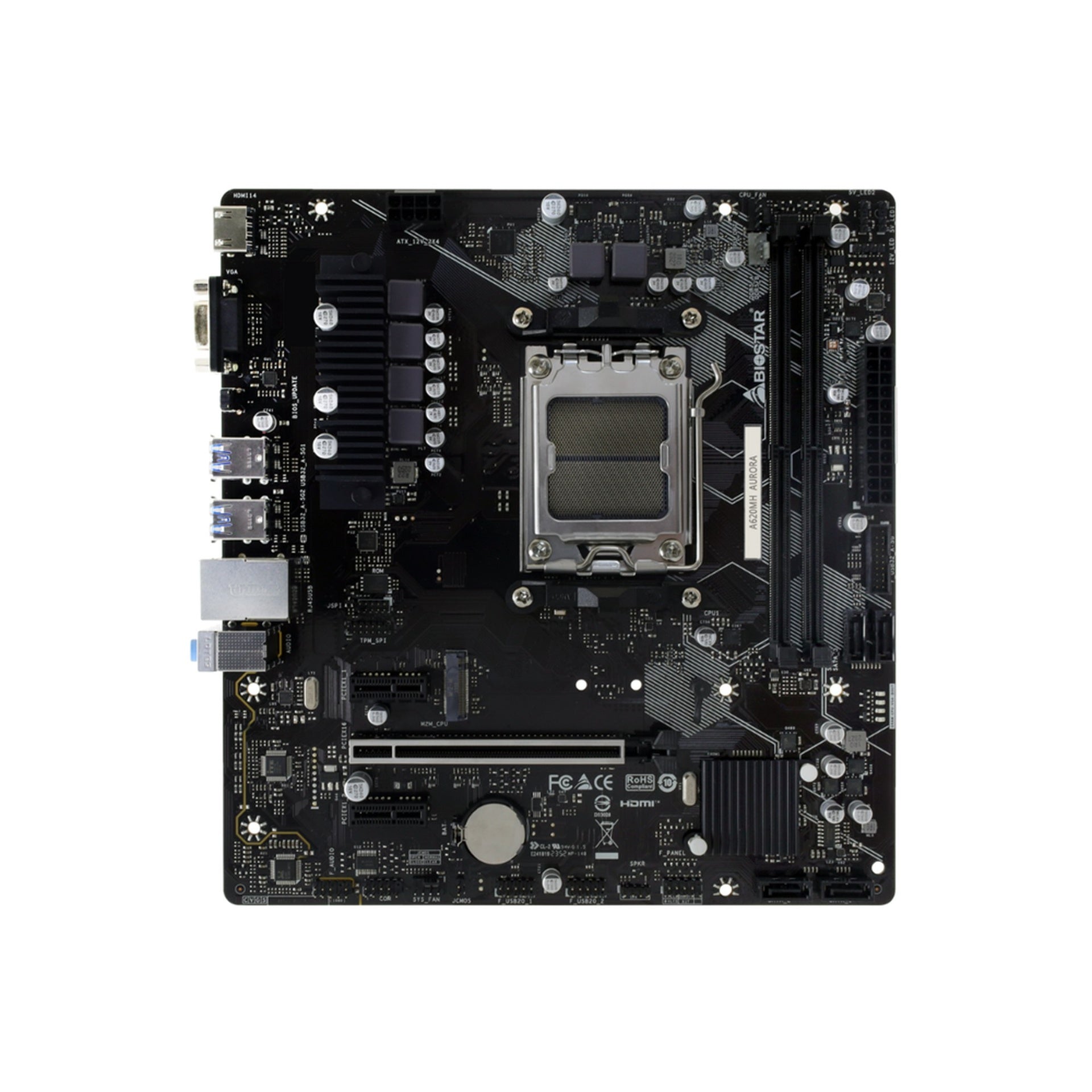 Tarjeta Madre Biostar A620MH Aurora AM5 MICRO-ATX DDR5 - Negro Imagen principal del producto