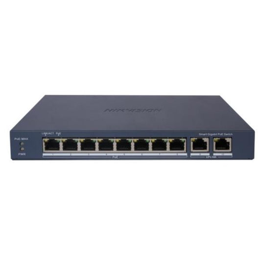 SWITCH HIKVISION DS-3E1510P-EI(O-STD)V2 (E) 8 PUERTOS GIGABIT POE Y 2 PUERTOS RJ45 20 GBPS ADMINISTRABLE 301802995