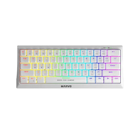 TECLADO LINEA PRO GAMING KG962WH MARVO EN-R BLANCO