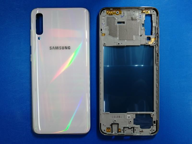 Tapa Samsung Galaxy A70 - Plateada con Marco