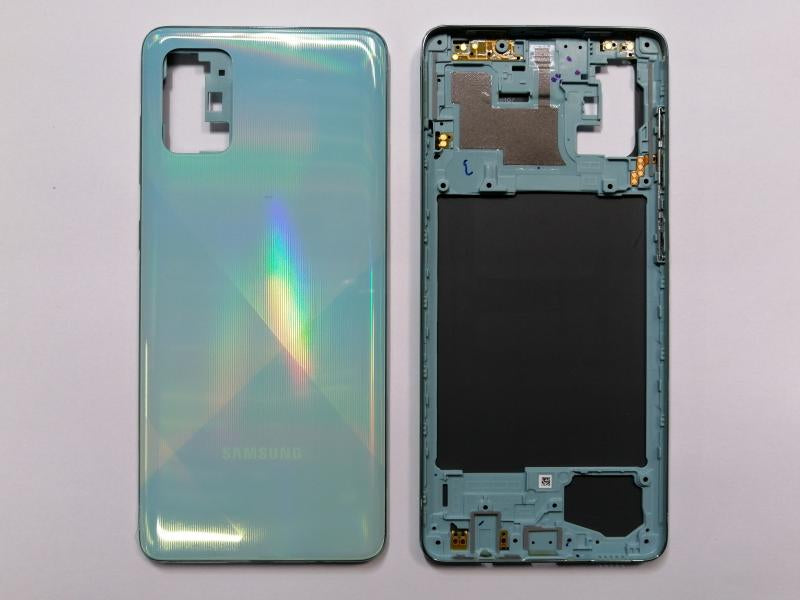Tapa Samsung Galaxy A71 - Azul con Marco