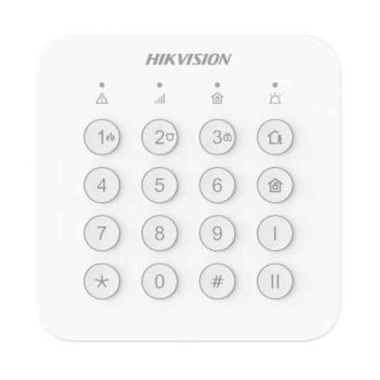TECLADO PARA ALARMA INALAMBRICO HIKVISION AX HOME DS-PK201B-WB(O-STD) 433.1-433.7 MHZ CORRIENTE MAXIMA 190 MA ALCANCE DE HASTA 1000M 302402336