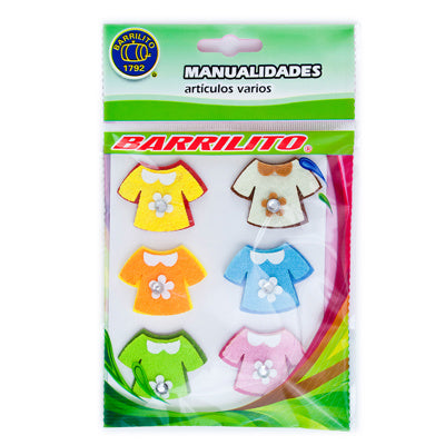 Barrilito Calcomania Fieltro Ropa FS090 - 6 Piezas Imagen principal del producto