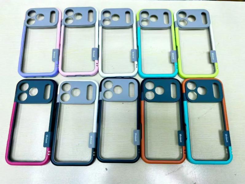 Estuche Bumper para Iphone - 16 AZUL-NARANJA