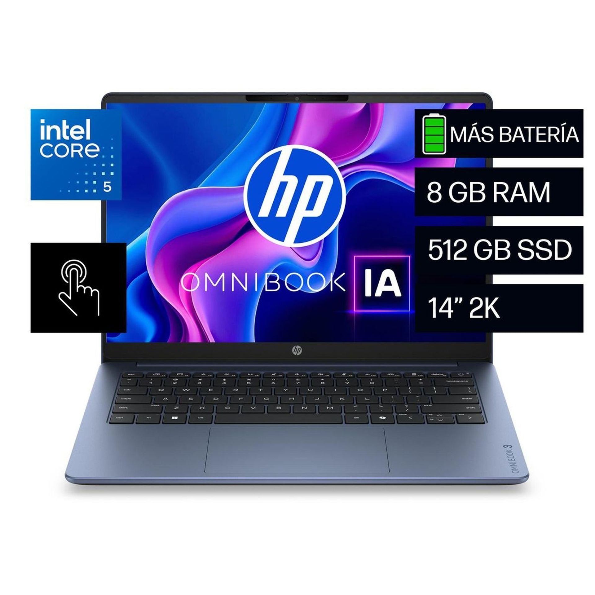 Laptop HP ob 3 ai 14-HT0061LA 14 pulgadas intel Core 5 320 4.6 GHz 8 GB DDR5 sdram 512 GB intel graphics Imagen secundaria del producto