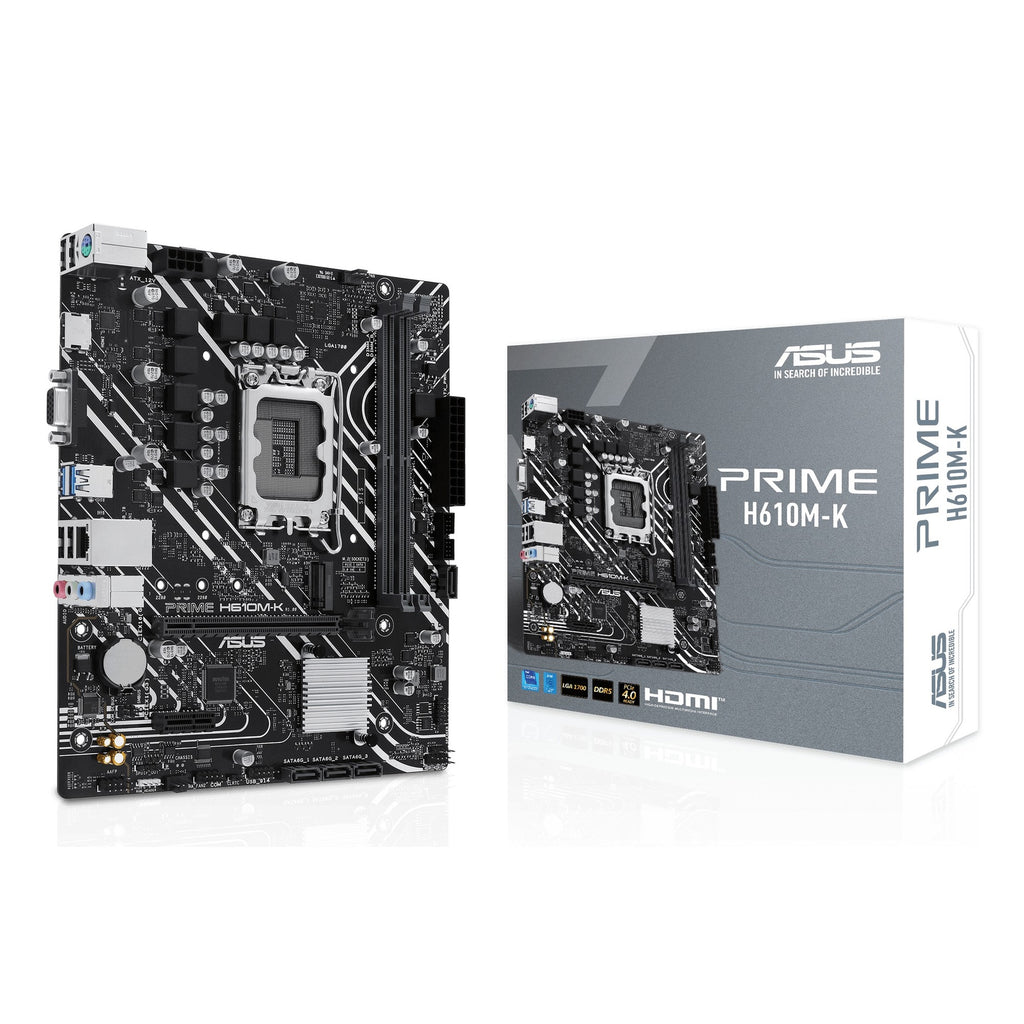Tarjeta Madre Asus Prime H610M-K LGA1700 MICRO-ATX DDR5 90MB1GA0-M0EAY0 - Negro / Blanco