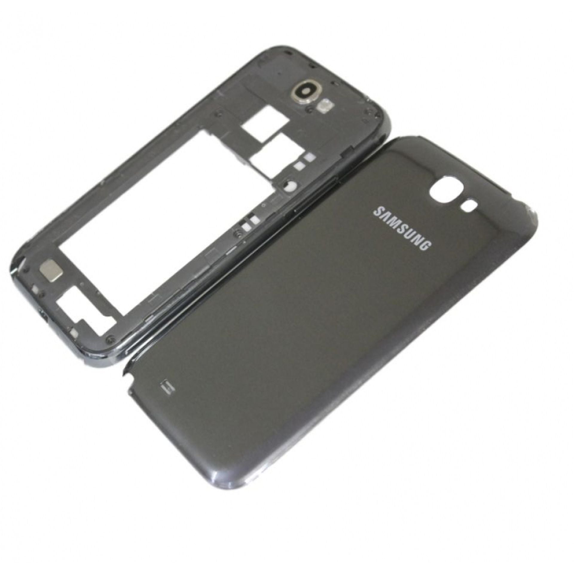Repuesto tapa samsung Galaxy note 2 N7100 gris con marco Imagen secundaria del producto