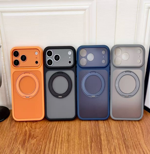 Estuche con Aro para Iphone - 15 PRO Negro