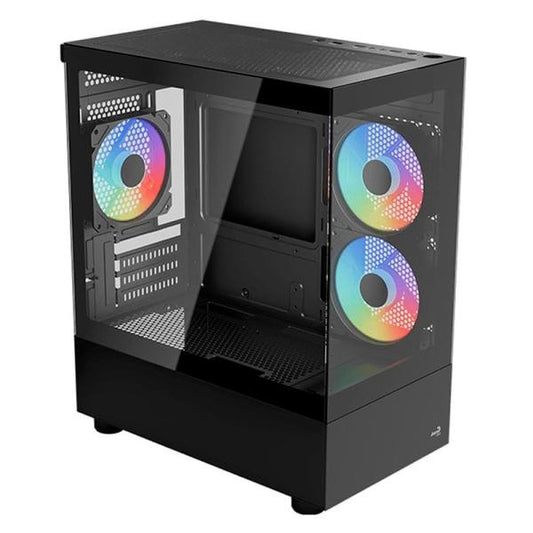 CASE RGB AEROCOOL VIEWPORT MINI-G-BK-V2 MINI TOWER VENTILADORES 3 DE 120MM CON VIDRIO FRONTAL Y LATERAL ACCM-ES09133.11
