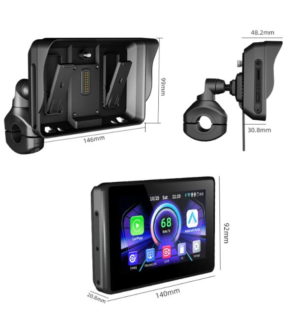 Car Play para Motocicleta M3 - 5" + Dvr