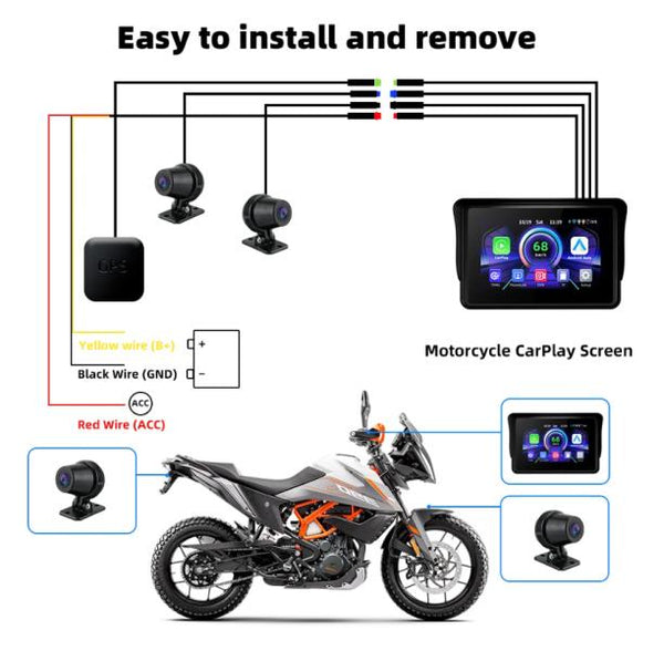 Car Play para Motocicleta M3 - 5" + Dvr