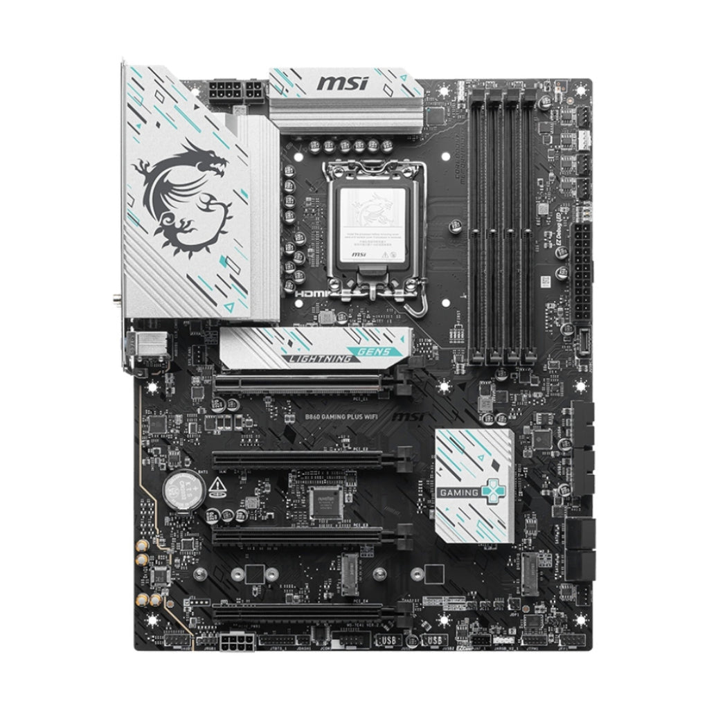 Tarjeta Madre Msi B860 Gaming Plus WIFI LGA1851 Atx DDR5 911-7E41-003 - Negro / Blanco