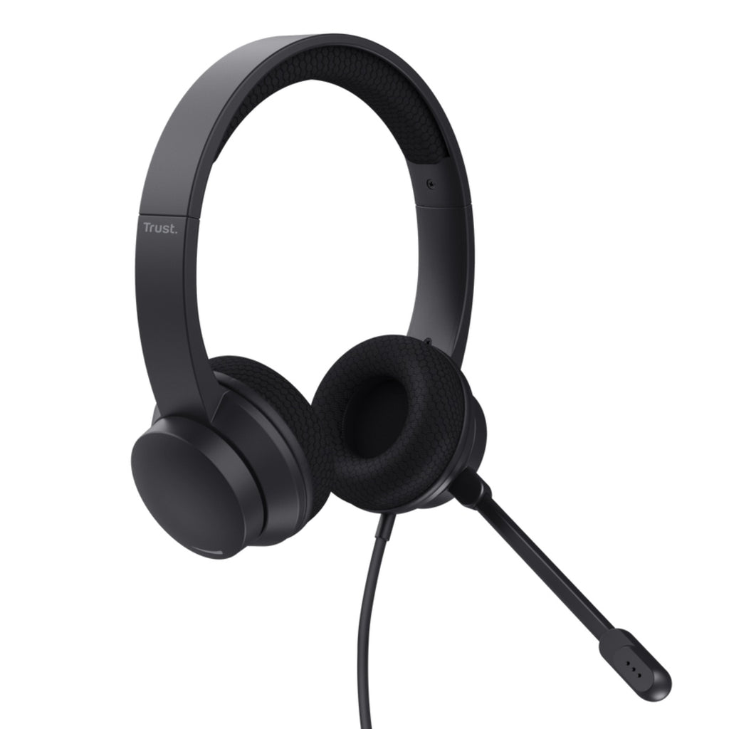 Trust auriculares USB supraaurales para PC microfono con cancelación de ruido y diadema ajustable negro - 25089