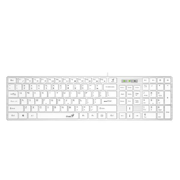 Teclado Genius Slimstar 126 Membrana Alámbrico USB Español 31310017409 - Blanco