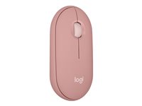 Logitech Pebble Mouse 2 M350s - Ratón - óptico 3 botones - inalámbrico - Bluetooth - rosa