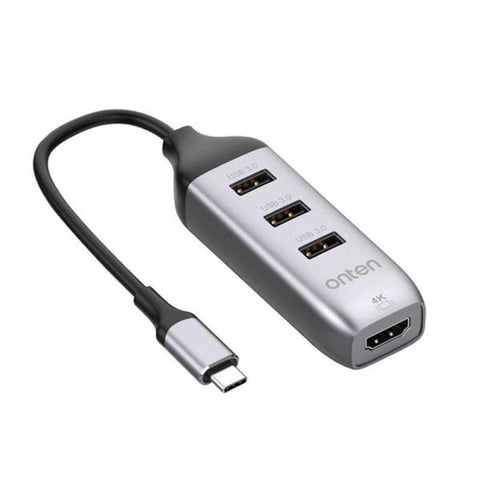 HUB USB TIPO A Y TIPO C OT-UCA9702 ONTEN GRIS