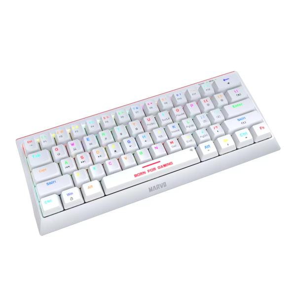 Teclado Linea PRO Gaming KG962G Marvo - EN-R Blanco