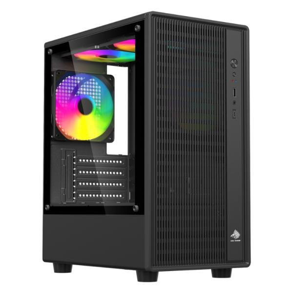 CASE EAGLE WARRIOR CG02ANRA002C MINI TOWER VENTILADORES 3 DE 120MM PANEL DE VIDRIO LATERAL