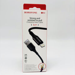 CABLE USB BOROFONE  BX54 Ultra bright LIGTHING( IPHONE) NEGRO