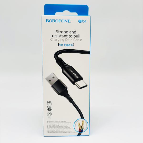 CABLE USB BOROFONE  BX54 Ultra bright TIPO C NEGRO