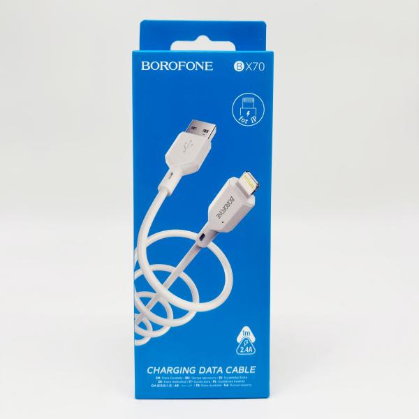 CABLE USB BOROFONE BX70 LIGTHING (IPHONE) BLANCO