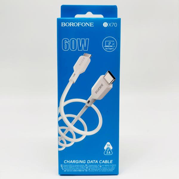 CABLE USB BOROFONE BX70 TIPO C A TIPO C 60W BLANCO