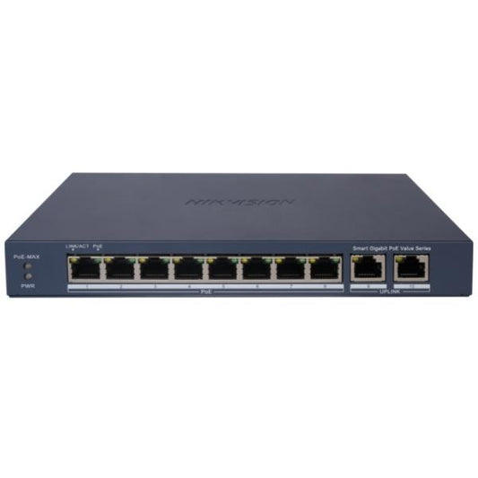 SWITCH HIKVISION DS-3E1510P-EI/M(O-STD) (E) 10 PUERTOS (8 GIGABIT POE   2 GIGABIT RJ45) 1 GBPS SMART MANAGED 301802997