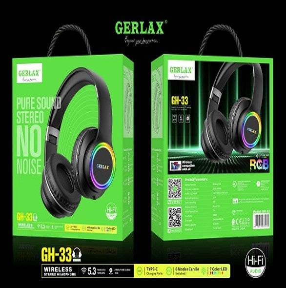 AUDIFONOS MANOS LIBRES BLUETOOTH GH-33 GERLAX NEGRO