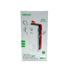 BATERIA DE EMERGENCIA P3T 20.000MAH GERLAX NEGRA