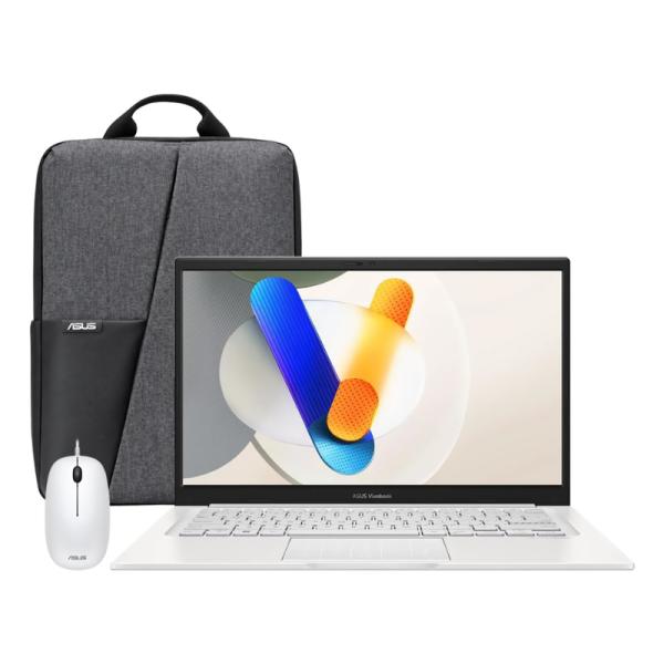 Laptop Asus Vivobook 14 Ingles 14 Pulg Intel Core 5 120U 8GB RAM DDR4 512GB SSD Win 11 Home Incluye Mouse y Mochila F1404VAP-QB52-WH - Blanco