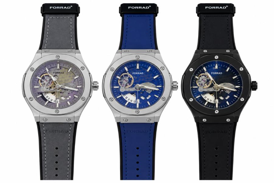 Reloj Analogico de Pulsera con Banda de Cuero - Gris