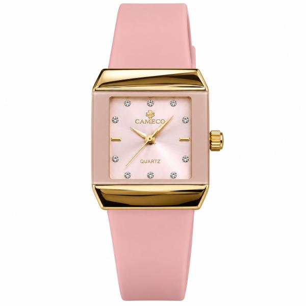Reloj Analogico de Pulsera con Banda de Silicon - Rosado