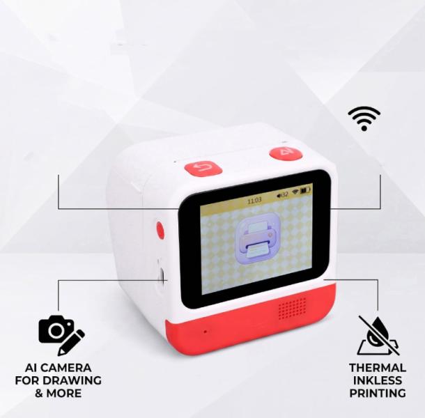 Impresora inteligente con ia y camara blanco con rojo Imagen secundaria del producto
